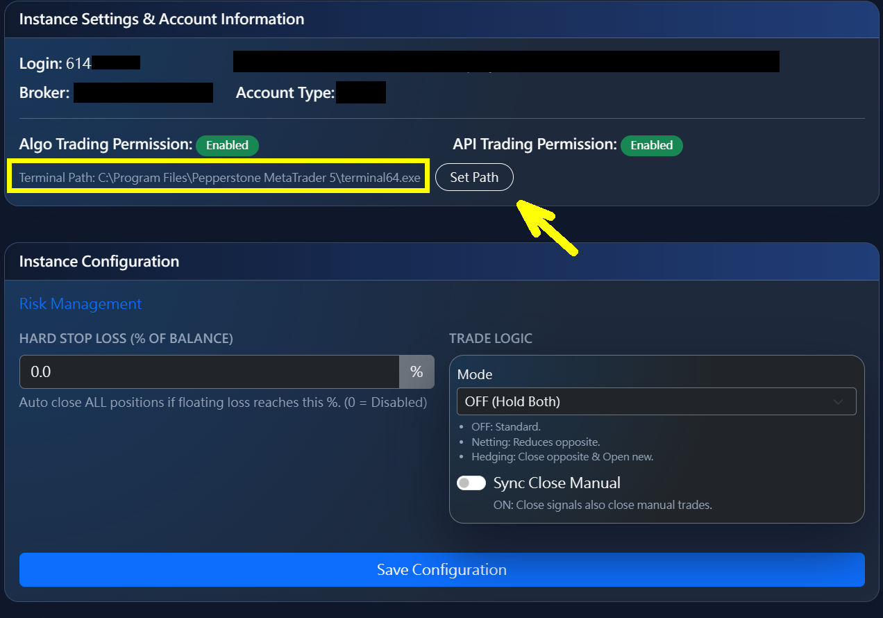 Set MT5 Terminal Path